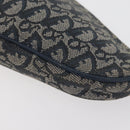 Christian Dior Trotter Canvas Accessory Pouch Navy Silver Auth mr2399A-14