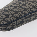 Christian Dior Trotter Canvas Accessory Pouch Navy Silver Auth mr2399A-15