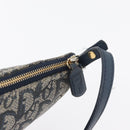 Christian Dior Trotter Canvas Accessory Pouch Navy Silver Auth mr2399A-10