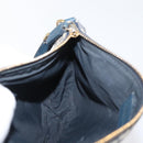 Christian Dior Trotter Canvas Accessory Pouch Navy Silver Auth mr2399A-19