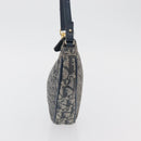 Christian Dior Trotter Canvas Accessory Pouch Navy Silver Auth mr2399A-3