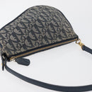 Christian Dior Trotter Canvas Accessory Pouch Navy Silver Auth mr2399A-6