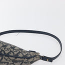 Christian Dior Trotter Canvas Accessory Pouch Navy Silver Auth mr2399A-8