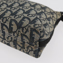 Christian Dior Trotter Canvas Accessoiretasje Marine Zilver Auth mr2400-14