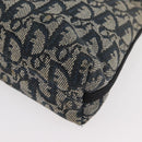 Christian Dior Trotter Canvas Accessoiretasje Marine Zilver Auth mr2400-16