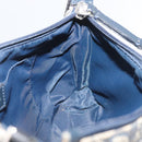 Christian Dior Trotter Canvas Accessoiretasje Marine Zilver Auth mr2400-18