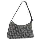 Christian Dior Trotter Canvas Accessoiretasje Marine Zilver Auth mr2400-1