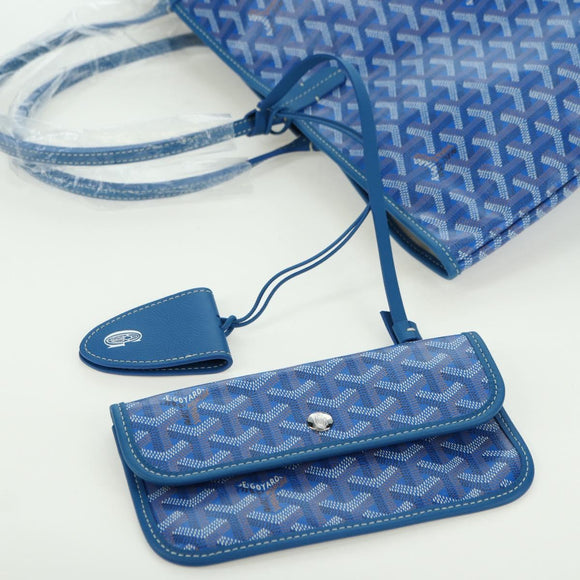 GOYARD Herringbone Saint Louis PM Tote Bag PVC Blue Auth mr2401SM