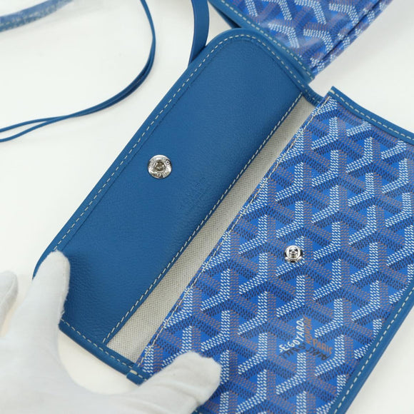 GOYARD Herringbone Saint Louis PM Tote Bag PVC Blue Auth mr2401SM