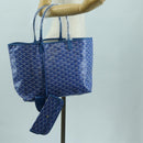 GOYARD Herringbone Saint Louis PM Tote Bag PVC Blue Auth mr2401SM-26
