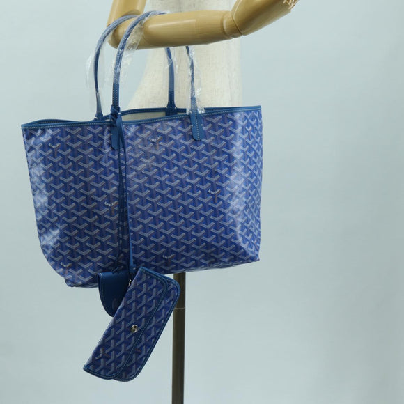 GOYARD Herringbone Saint Louis PM Tote Bag PVC Blue Auth mr2401SM