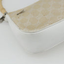 GUCCI GG Canvas Bamboo Hand Bag Silver Beige 001 3870 Auth mr2402-14