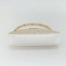 GUCCI GG Canvas Bamboo Hand Bag Silver Beige 001 3870 Auth mr2402-5