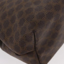 CELINE Macadam Canvas Vanity Pouch PVC Leather Brown Gold Auth mr2408-15