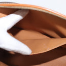 CELINE Macadam Canvas Vanity Pouch PVC Leather Brown Gold Auth mr2408-11