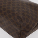CELINE Macadam Canvas Vanity Pouch PVC Leather Brown Gold Auth mr2408-14