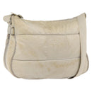 CHANEL Shoulder Bag Nylon Beige Silver CC Auth mr2413-1