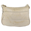 CHANEL Shoulder Bag Nylon Beige Silver CC Auth mr2413-13