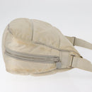 CHANEL Shoulder Bag Nylon Beige Silver CC Auth mr2413-3