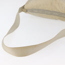 CHANEL Shoulder Bag Nylon Beige Silver CC Auth mr2413-7