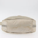 CHANEL Shoulder Bag Nylon Beige Silver CC Auth mr2413-5