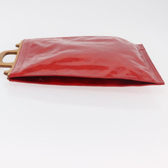 LOUIS VUITTON Monogram Vernis Stanton Tote Bag Red M91078 LV Auth mr2414A