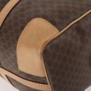CELINE Macadam Canvas Boston Bag PVC Leather Brown Gold Auth mr2416-10