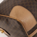 CELINE Macadam Canvas Boston Bag PVC Leather Brown Gold Auth mr2416-11