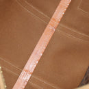 CELINE Macadam Canvas Boston Bag PVC Leather Brown Gold Auth mr2416-18