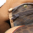 CELINE Macadam Canvas Boston Bag PVC Leather Brown Gold Auth mr2416-21