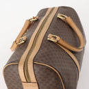 CELINE Macadam Canvas Boston Bag PVC Leather Brown Gold Auth mr2416-6