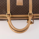 CELINE Macadam Canvas Boston Bag PVC Leather Brown Gold Auth mr2416-7