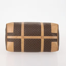 CELINE Macadam Canvas Boston Bag PVC Leather Brown Gold Auth mr2416-9