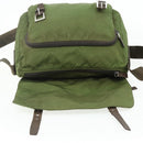PRADA Shoulder Bag Nylon Khaki Silver Auth mr2417-18