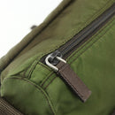 PRADA Shoulder Bag Nylon Khaki Silver Auth mr2417-19