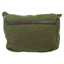 PRADA Shoulder Bag Nylon Khaki Silver Auth mr2417-3