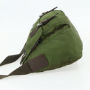 PRADA Shoulder Bag Nylon Khaki Silver Auth mr2417-4