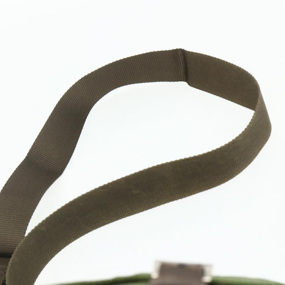 PRADA Shoulder Bag Nylon Khaki Silver Auth mr2417