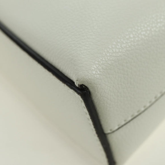 Jimmy Choo Cheri Crystal Hobo Shoulder Bag Leather White Silver Auth mr2419A