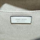Jimmy Choo Cheri Crystal Hobo Shoulder Bag Leather White Silver Auth mr2419A-21