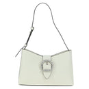 Jimmy Choo Cheri Crystal Hobo Shoulder Bag Leather White Silver Auth mr2419A-13