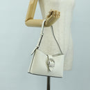 Jimmy Choo Cheri Crystal Hobo Shoulder Bag Leather White Silver Auth mr2419A-25