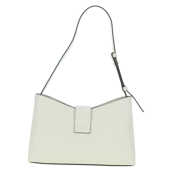 Jimmy Choo Cheri Crystal Hobo Shoulder Bag Leather White Silver Auth mr2419A