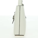 Jimmy Choo Cheri Crystal Hobo Shoulder Bag Leather White Silver Auth mr2419A-3