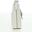 Jimmy Choo Cheri Crystal Hobo Shoulder Bag Leather White Silver Auth mr2419A-4