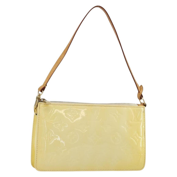 LOUIS VUITTON Monogram Vernis Lexington Pouch Beige M91010 LV Auth mr2421