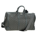GUCCI GG Supreme Ophidia Boston Bag PVC Gray Silver 724612 Auth mr2423M-1