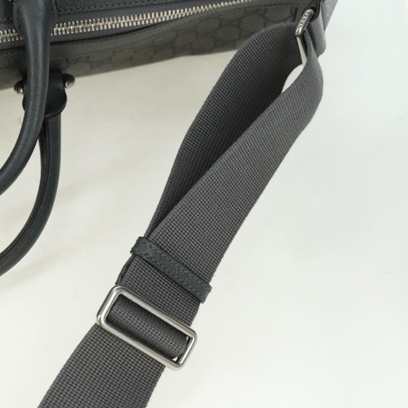 GUCCI GG Supreme Ophidia Boston Bag PVC Gray Silver 724612 Auth mr2423M