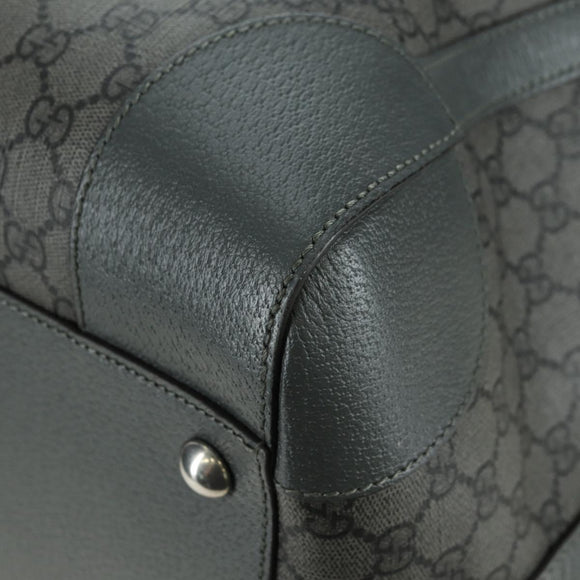 GUCCI GG Supreme Ophidia Boston Bag PVC Gray Silver 724612 Auth mr2423M