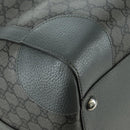 GUCCI GG Supreme Ophidia Boston Bag PVC Gray Silver 724612 Auth mr2423M-16